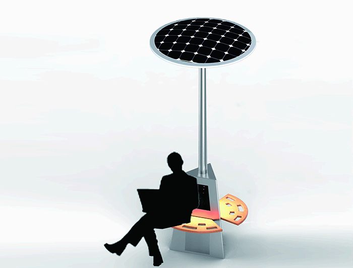 Solar public seat